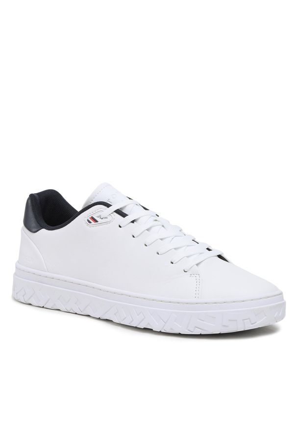 TOMMY HILFIGER - Sneakersy Tommy Hilfiger Modenr Iconic Court Cup FM0FM04355 White YBR. Kolor: biały. Materiał: skóra