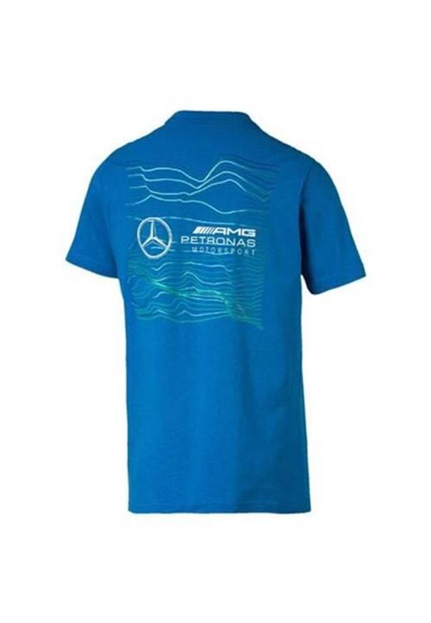 Koszulka treningowa męska Puma Amg Logo Tee. Kolor: niebieski. Długość rękawa: krótki rękaw. Długość: krótkie