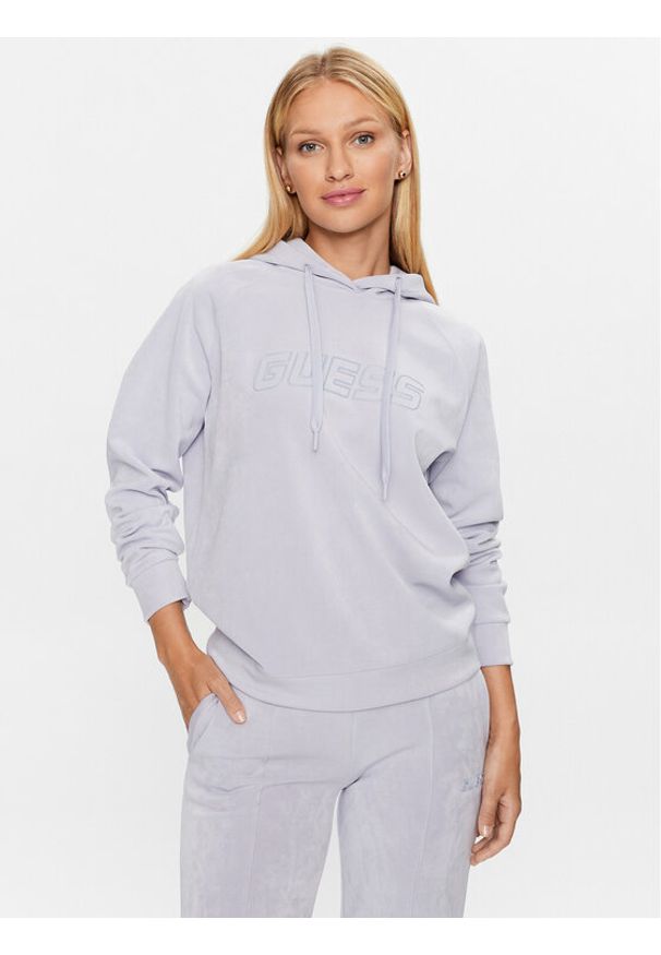 Guess Bluza Euphemia V2BQ01 KBC00 Niebieski Regular Fit. Kolor: niebieski. Materiał: syntetyk
