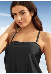 bonprix - Tankini oversize z odpinanymi ramiączkami (komplet 2-cz.). Kolor: czarny. Długość rękawa: na ramiączkach. Wzór: nadruk #2
