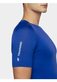 4f - Koszulka treningowa slim szybkochnąca męska. Kolor: niebieski. Materiał: włókno. Długość rękawa: raglanowy rękaw. Sport: fitness #2