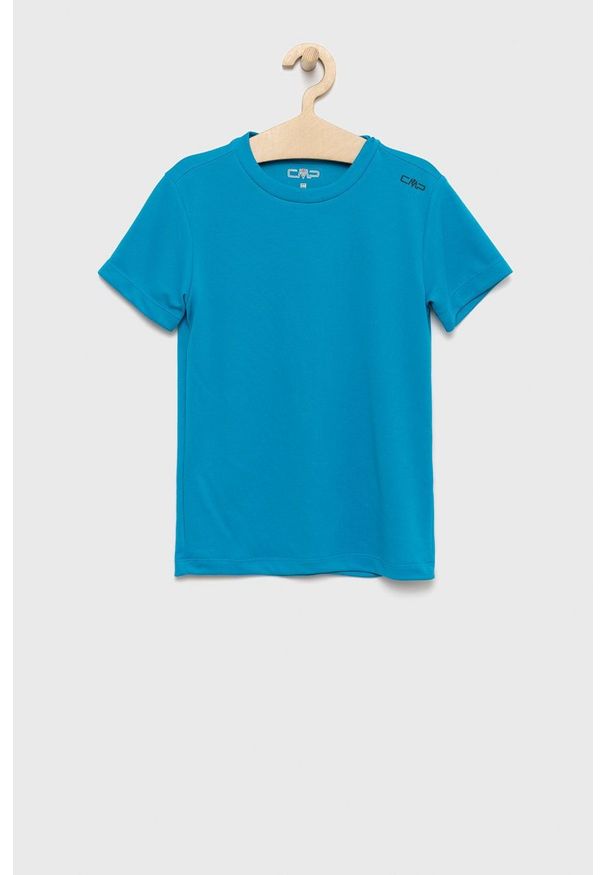 CMP t-shirt dziecięcy gładki. Okazja: na co dzień. Kolor: niebieski. Materiał: skóra. Wzór: gładki. Styl: casual