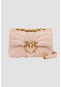 Pinko - PINKO Różowa kopertówka Love Puff Mini CL. Kolor: różowy. Materiał: skórzane. Styl: elegancki