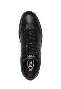TOD'S - Czarne skórzane sneakersy. Nosek buta: okrągły. Kolor: czarny. Materiał: skóra #6