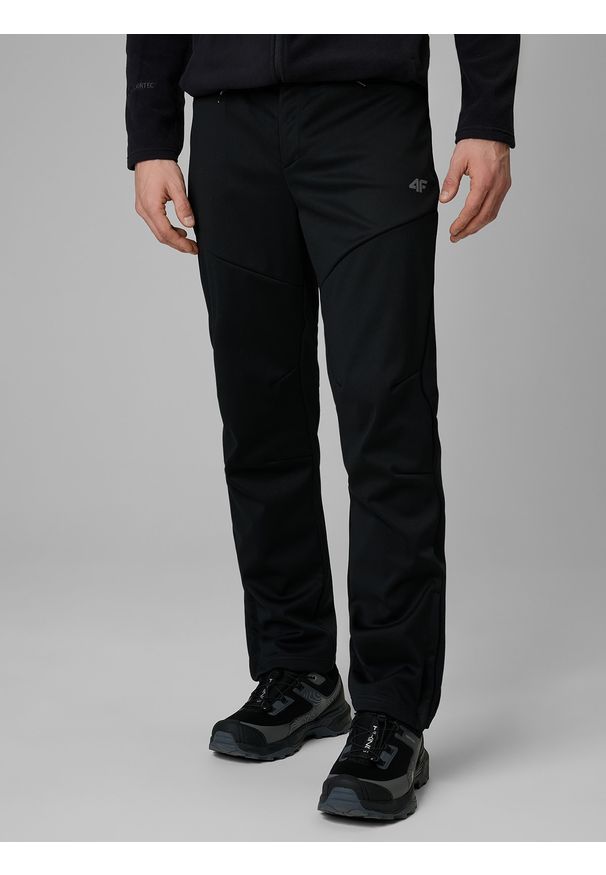 4f - 4F Spodnie softshellowe membrana 5000 męskie - czarne XXL. Kolor: czarny. Materiał: skóra