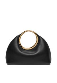 JACQUEMUS Torebka Mini ring handbag 241BA395 Czarny. Kolor: czarny. Materiał: skórzane