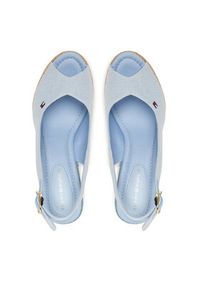 TOMMY HILFIGER - Tommy Hilfiger Espadryle Flag High Wedge Espad Slingback FW0FW09343 Błękitny. Kolor: niebieski. Materiał: materiał #6
