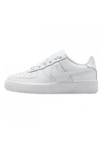 Buty do chodzenia dla dzieci Nike Air Force 1 Le (gs). Zapięcie: sznurówki. Kolor: biały. Materiał: tkanina, materiał, skóra, syntetyk. Szerokość cholewki: normalna. Model: Nike Air Force. Sport: turystyka piesza