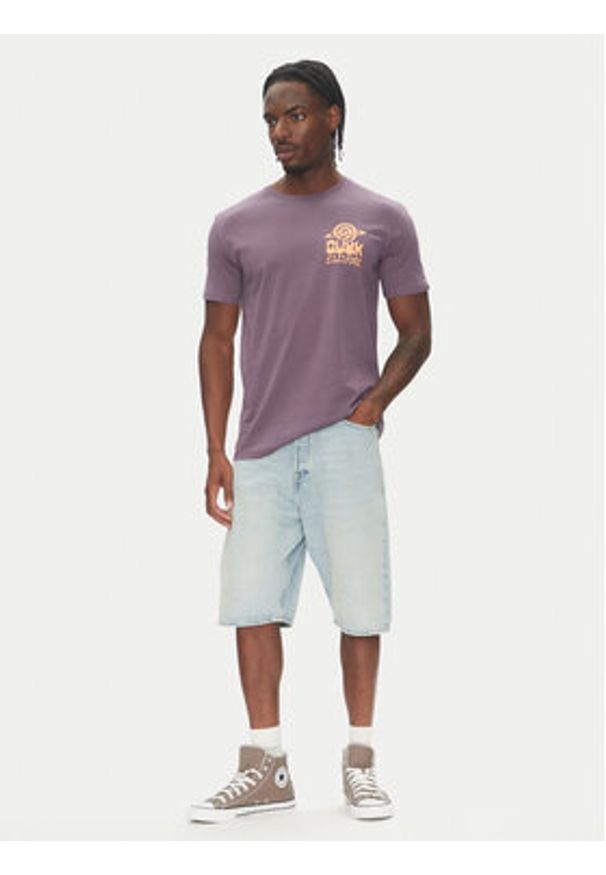 Quiksilver T-Shirt EQYZT08053 Fioletowy Regular Fit. Kolor: fioletowy. Materiał: bawełna