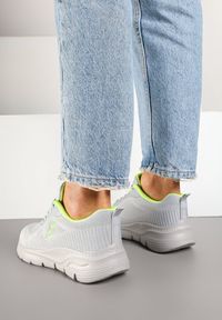 Renee - Szare Siateczkowe Buty Sportowe Sneakersy na Piankowej Podeszwie Aridanor. Okazja: na co dzień. Kolor: szary. Materiał: jeans #5