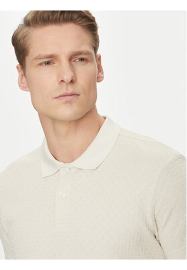 JOOP! Polo 10018924 30044673 Beżowy Regular Fit. Typ kołnierza: polo. Kolor: beżowy. Materiał: bawełna
