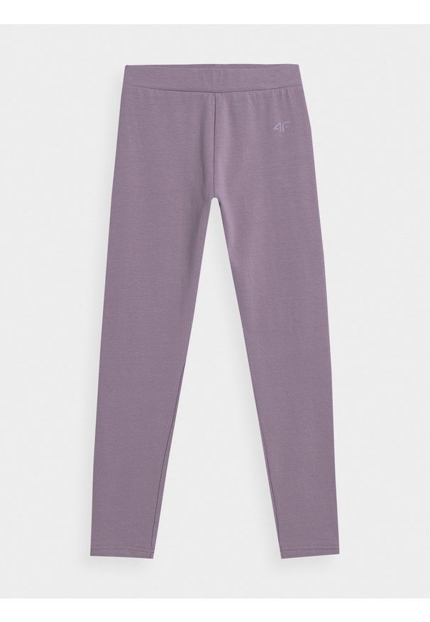 4f - 4F Legginsy dzianinowe dziewczęce 146 (10-11 lat). Okazja: na co dzień. Kolor: fioletowy. Materiał: dzianina. Sezon: lato. Styl: casual