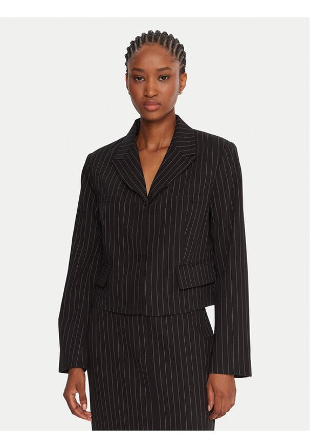 French Connection Marynarka 75ZAG Czarny Regular Fit. Kolor: czarny. Materiał: syntetyk