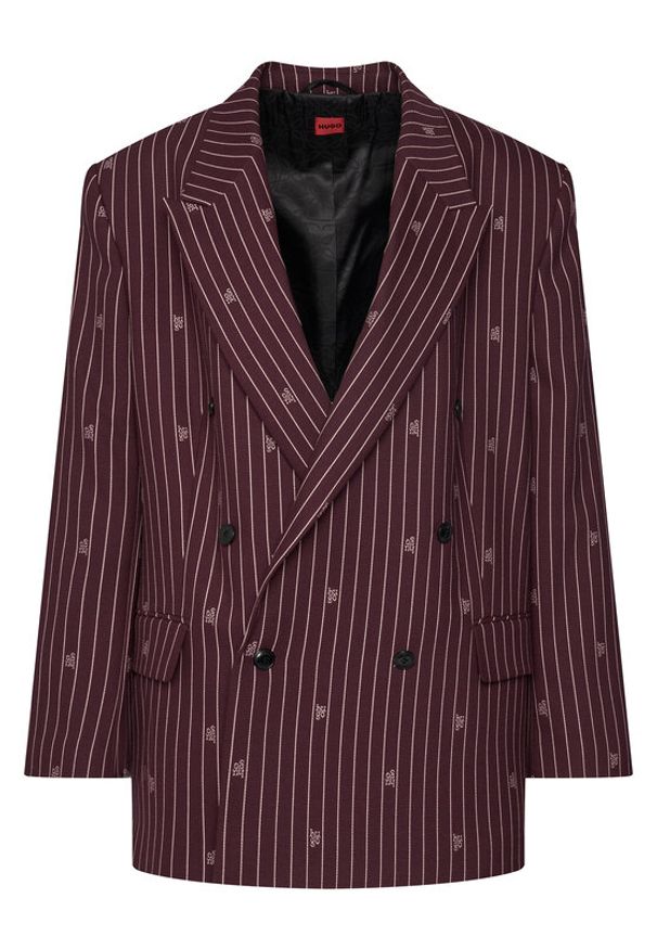 Hugo - HUGO Marynarka Antegi 50554428 Bordowy Relaxed Fit. Kolor: czerwony. Materiał: syntetyk