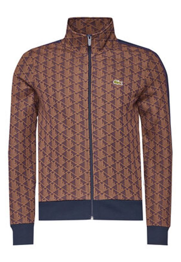 Lacoste Bluza SH1368 Brązowy Regular Fit. Kolor: brązowy. Materiał: bawełna