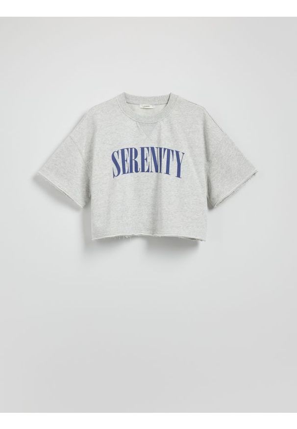 Reserved - T-shirt z nadrukiem - jasnoszary. Kolor: szary. Materiał: bawełna. Długość: krótkie. Wzór: nadruk