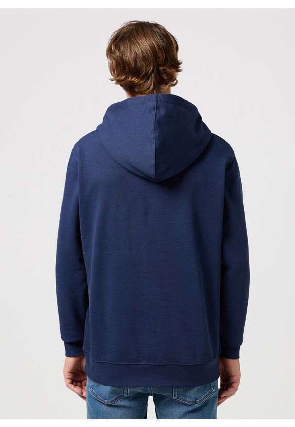 Wrangler - WRANGLER SIGN OFF HOODIE MĘSKA BLUZA NIEROZPINANA NAVY 112350542 W651013678