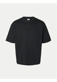 Selected Homme T-Shirt 16094143 Czarny Loose Fit. Kolor: czarny. Materiał: syntetyk, bawełna
