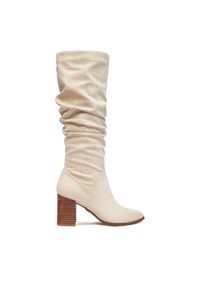 Nine West Kozaki CEO-BASZIRA-01 Écru. Materiał: materiał