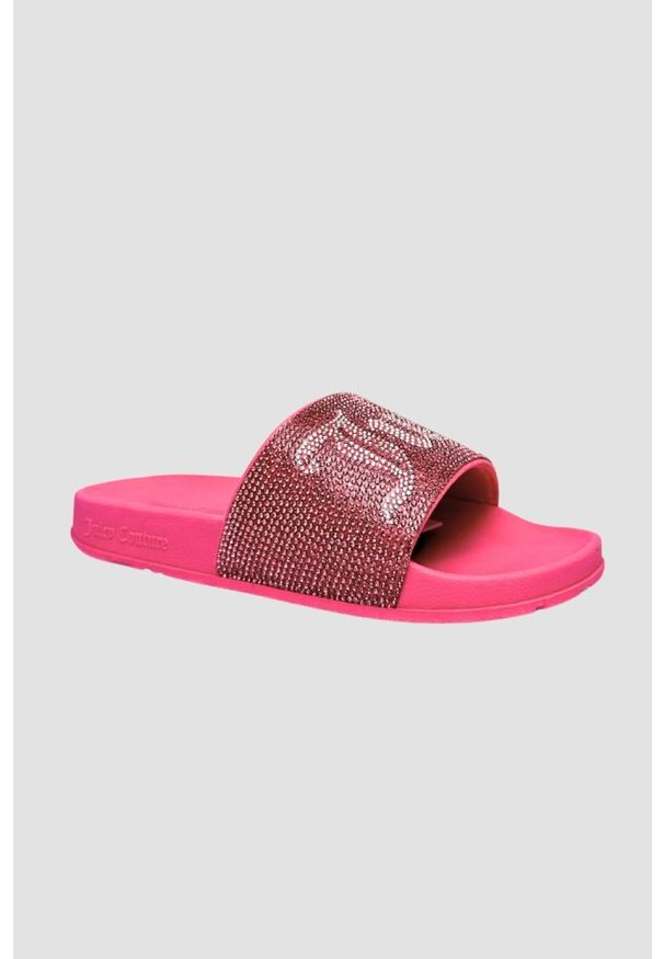 Juicy Couture - JUICY COUTURE Różowe klapki Donna Diamante Slider, Rozmiar 37. Kolor: różowy