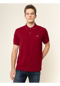 Lacoste Polo L1212 Bordowy Classic Fit. Typ kołnierza: polo. Kolor: czerwony. Materiał: bawełna