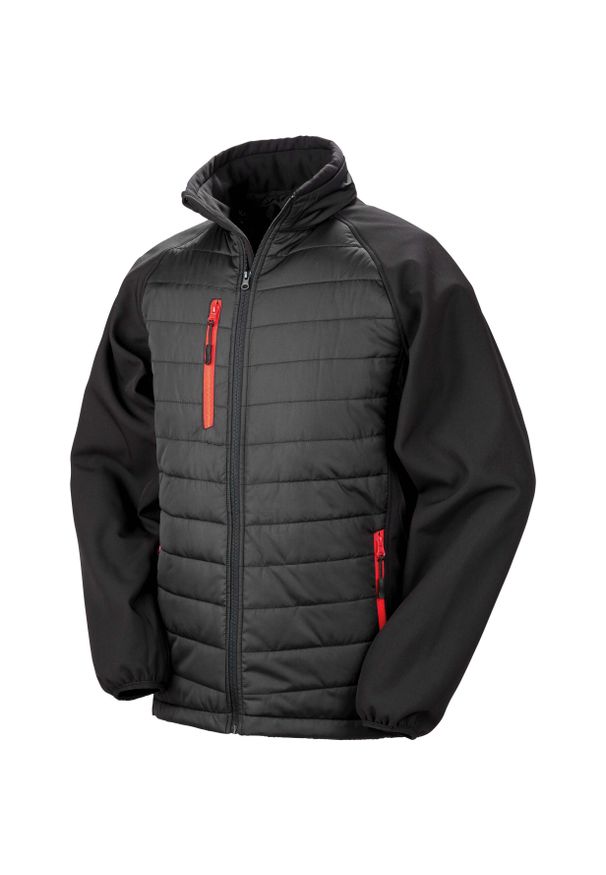 RESULT - Kurtka Result Softshell Rembourrée Black Compass. Kolor: czarny, czerwony, wielokolorowy. Materiał: softshell
