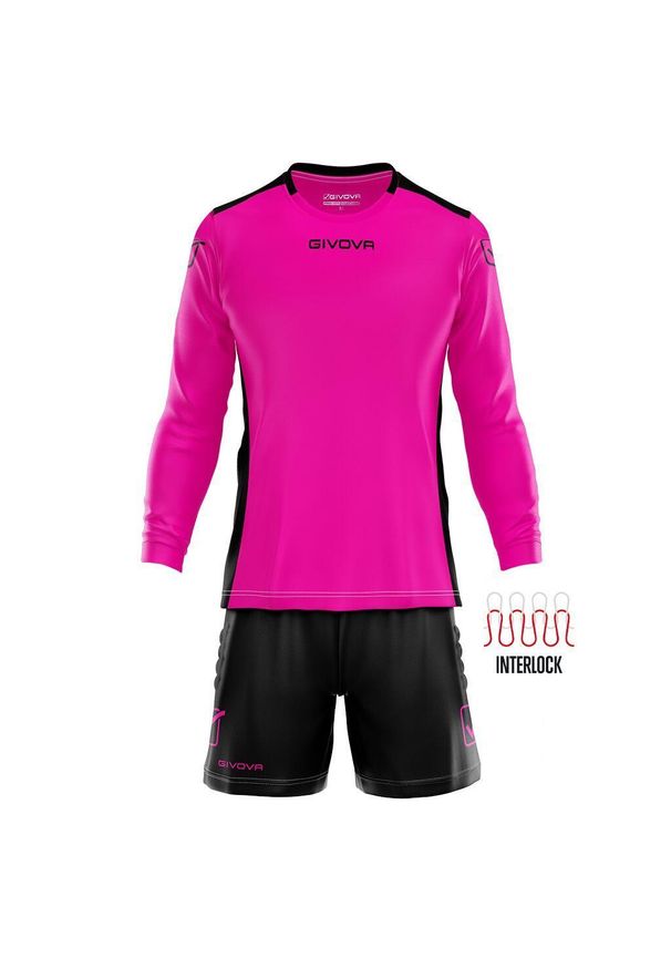 Givova Portiere HyGuana zestaw bramkarski XS. Kolor: wielokolorowy, czarny, różowy. Materiał: poliester. Sport: piłka nożna
