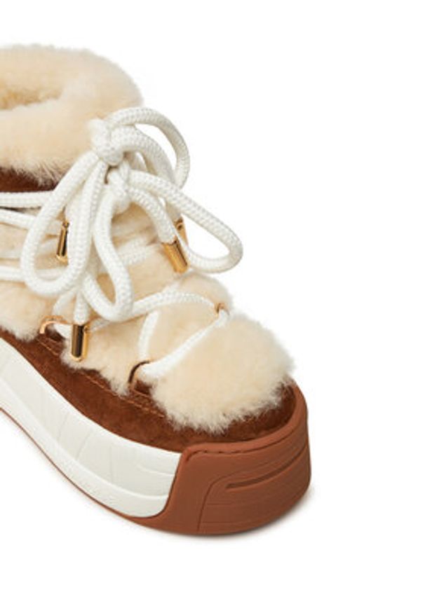 Naked Wolfe Śniegowce Darling Brązowy. Kolor: brązowy. Materiał: skóra, zamsz