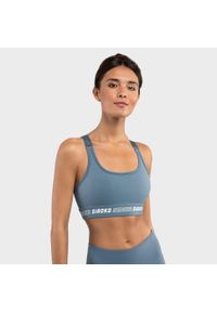 SIROKO - Stanik sportowy fitness damski - Wysokie wsparcie Cardio Blue. Kolor: niebieski. Materiał: nylon. Sport: fitness