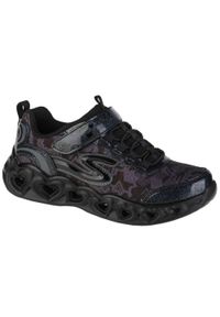 skechers - Buty do chodzenia dziewczęce, Skechers Heart Lights. Zapięcie: rzepy. Kolor: czarny, wielokolorowy. Materiał: tkanina, materiał. Szerokość cholewki: normalna. Model: Skechers Sport. Sport: turystyka piesza