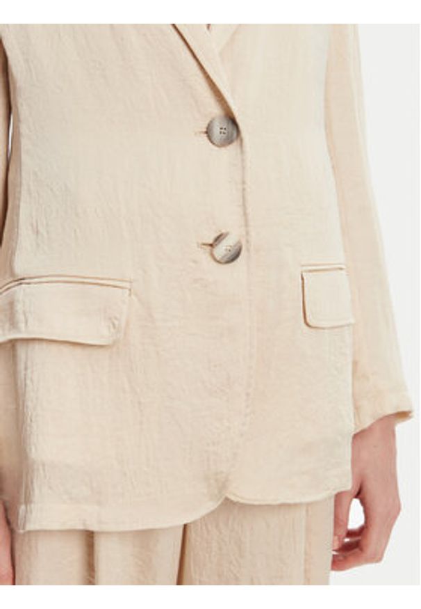 Marella Marynarka Selz 2513041085 Écru Regular Fit. Materiał: acetat