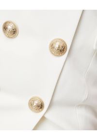 Balmain - BALMAIN - Dwurzędowa sukienka z guzikami. Kolor: biały. Materiał: wełna. Długość: mini #3