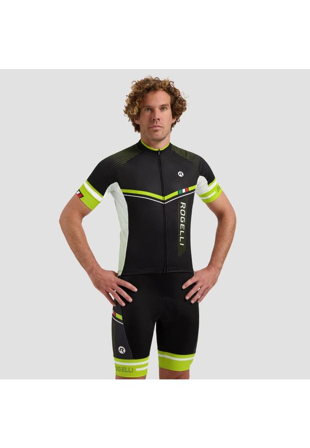 ROGELLI - Koszulka rowerowa męska Rogelli GARA MOSTRO II. Kolor: żółty, wielokolorowy, czarny. Materiał: materiał. Sport: kolarstwo