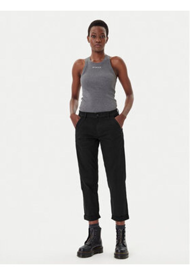 G-Star RAW - G-Star Raw Spodnie materiałowe Kate D25257-C106 Czarny Boyfriend Fit. Kolor: czarny. Materiał: bawełna