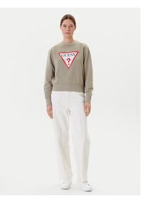 Guess Bluza W2YQ16 KBA11 Khaki Regular Fit. Kolor: brązowy. Materiał: bawełna