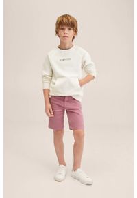 Mango Kids szorty dziecięce Cuba kolor bordowy. Okazja: na co dzień. Kolor: czerwony. Materiał: włókno. Styl: casual #5