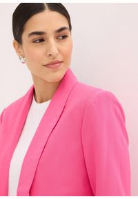 bonprix - Długi żakiet z mieszanki wiskozy. Kolor: różowy. Materiał: wiskoza. Długość: długie. Styl: elegancki #2