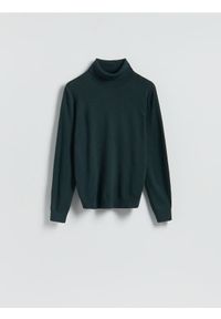 Reserved - Golf z wełny merino - morski. Typ kołnierza: golf. Kolor: morski. Materiał: wełna