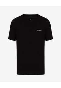 Armani Exchange - ARMANI EXCHANGE - Czarny T-shirt z logo. Okazja: na co dzień. Kolor: czarny. Materiał: jeans. Wzór: nadruk. Styl: klasyczny, casual #3