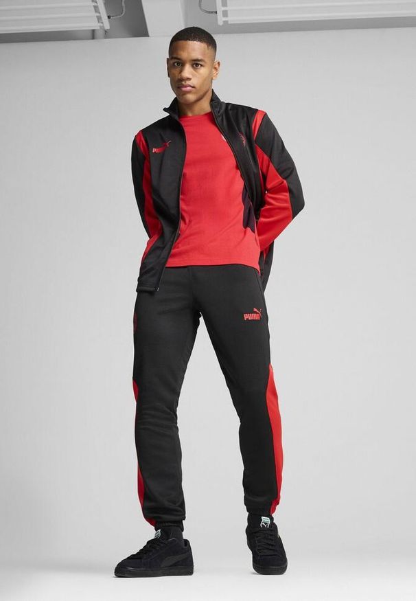 Puma - Męska kurtka AC Milan ftblNRGY+ PUMA Black For All Time Red. Kolor: czerwony, wielokolorowy, czarny