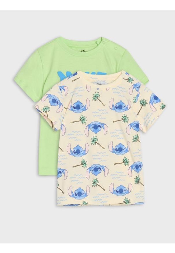 Sinsay - Koszulki 2 pack Stitch - zielony. Kolor: zielony