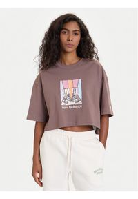 New Balance T-Shirt WT53904 Brązowy Regular Fit. Kolor: brązowy. Materiał: bawełna #1