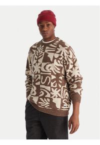 Quiksilver Sweter Hall City EQYSW03329 Brązowy Regular Fit. Kolor: brązowy. Materiał: bawełna #1
