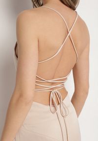 Born2be - Beżowa Asymetryczna Sukienka Vices z Odkrytymi Plecami i Gorsetowym Wiązaniem Natifalia. Typ kołnierza: dekolt gorset. Kolor: beżowy. Typ sukienki: asymetryczne, gorsetowe. Styl: elegancki #7