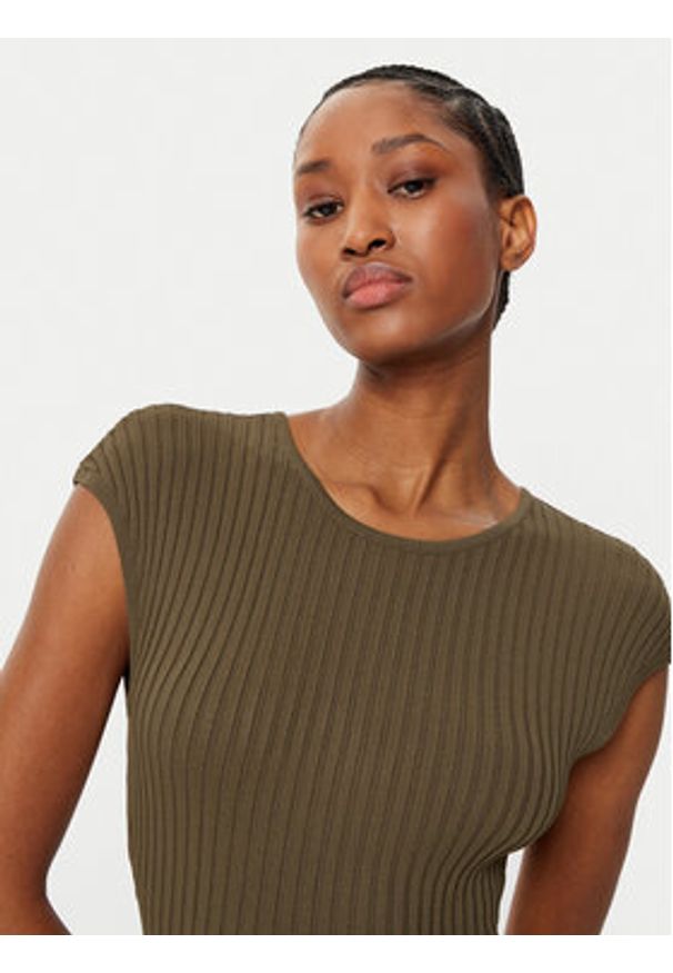 Armani Exchange Sukienka dzianinowa XW000119 AF10352 U6199 Zielony Slim Fit. Kolor: zielony. Materiał: syntetyk