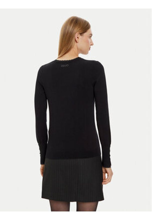 Liu Jo Sweter WF4007 MS49I Czarny Regular Fit. Kolor: czarny. Materiał: wiskoza