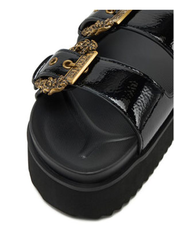 Versace Jeans Couture Klapki 78VA3SM1 Czarny. Kolor: czarny. Materiał: skóra