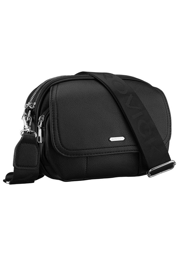 ROVICKY - Listonoszka damska Rovicky R-074-02 czarna. Kolor: czarny. Materiał: skórzane. Styl: klasyczny