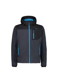 Kurtka męska turystyczna CMP 3A01787N. Typ kołnierza: kaptur. Kolor: niebieski. Materiał: softshell. Sport: turystyka piesza