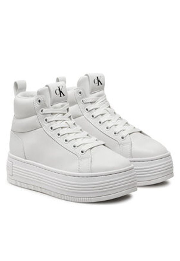 Calvin Klein Sneakersy Bold Platf Mid Oh Mg Lth YW0YW01583 Biały. Kolor: biały. Materiał: skóra